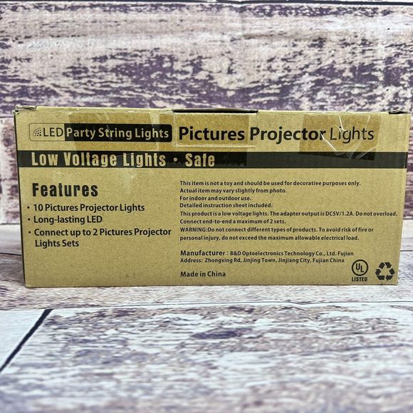 10 LED Snowman Scene Projector String Lights Christmas Cool White 14.5ft - NEW - Picture 8 of 11